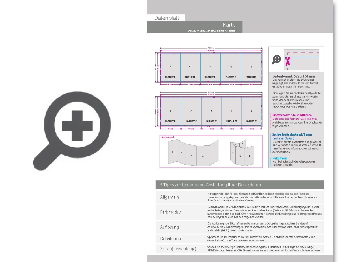 Product Bild einladungskarte__gefalzt_auf_din_a6__vertikaler_sonderwickelfalz__10-seitig